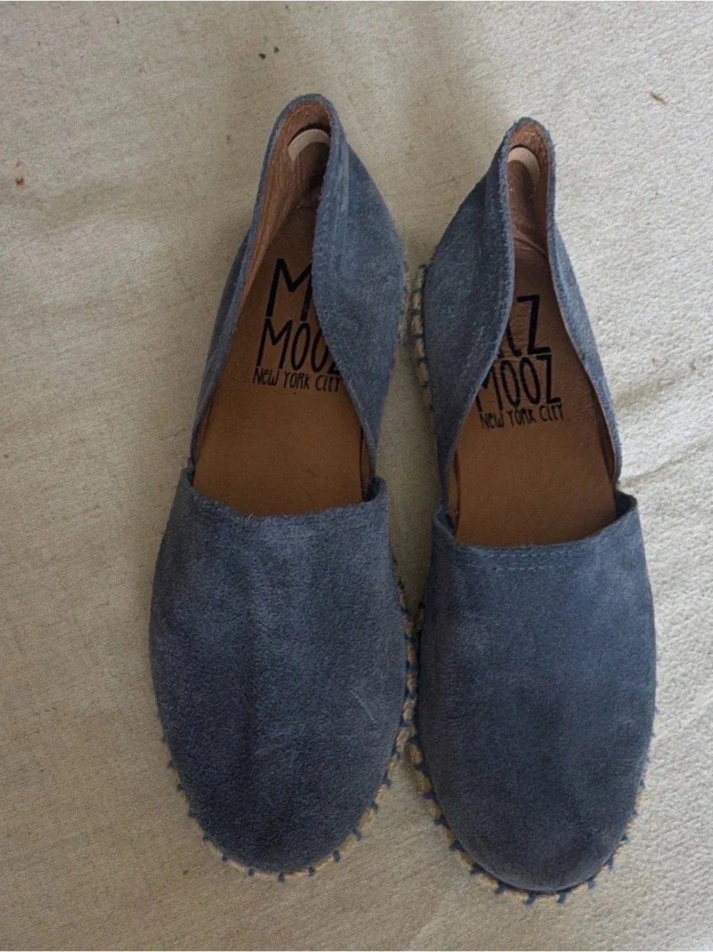 Miz Moon New York City espadrille slip-ons, blue leather size 39 (8.5/9)